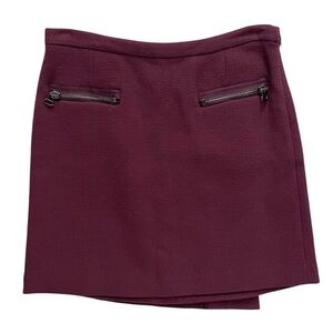 Phillip Lim 3.1 Maroon Burgundy Origami Wool Mini Skirt 10